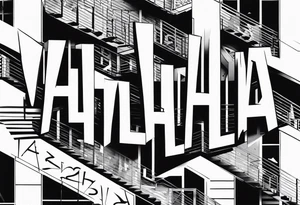 Valhalla  fog stairs tattoo idea