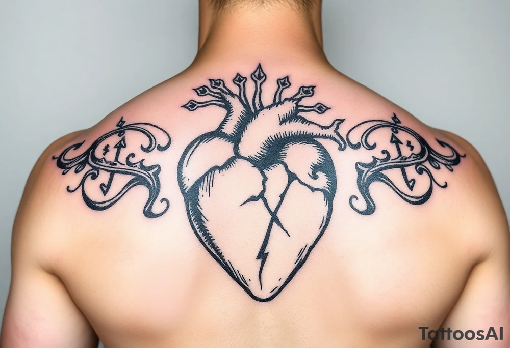 medieval heart woodcut tattoo idea
