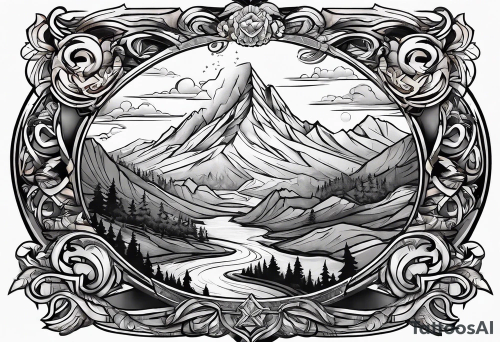 The name caiden on a mountain tattoo idea