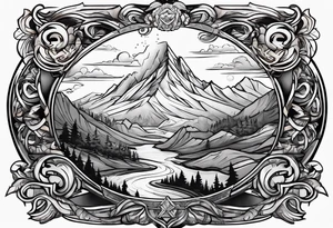 The name caiden on a mountain tattoo idea