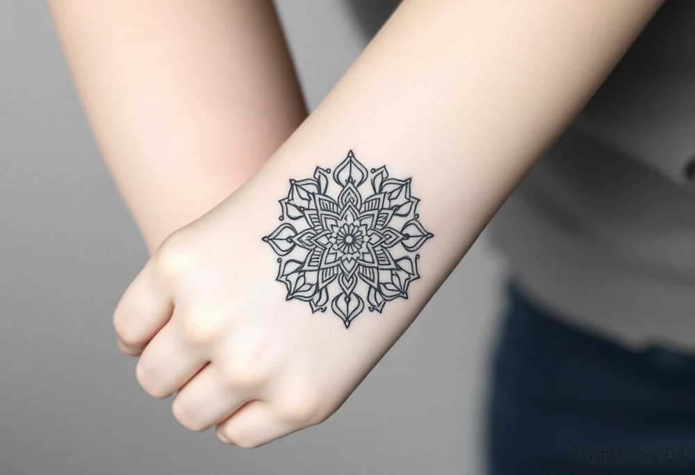 intricate mandala with sacred geometry and cosmic elements tattoo idea