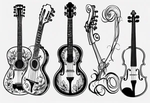 ACOUSTIC GUITAR AND VIOLIN tattoo idea