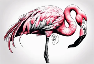 Flamingo with scorpion lower body tattoo idea