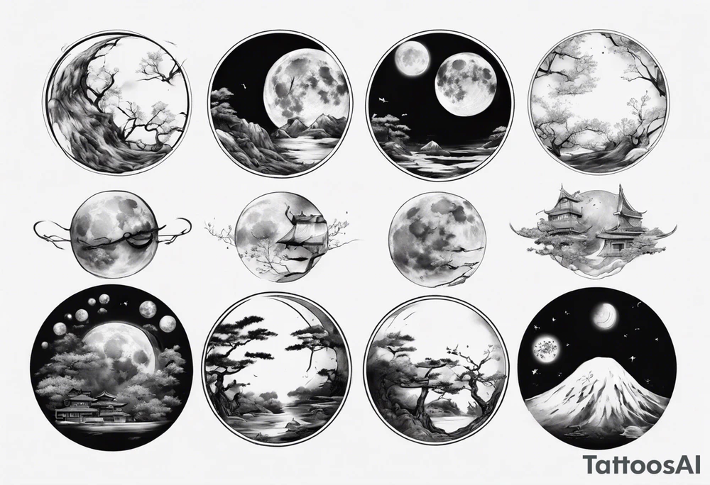 Realistic moon tattoo idea