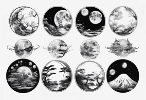 Realistic moon tattoo idea