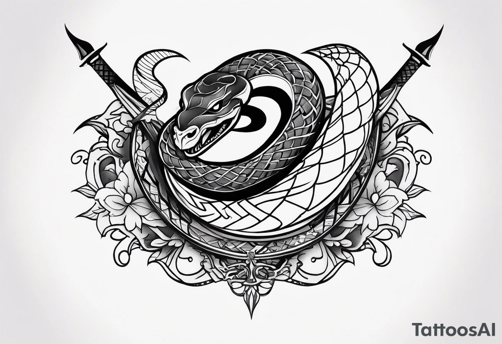 snake and dagger tattoo idea