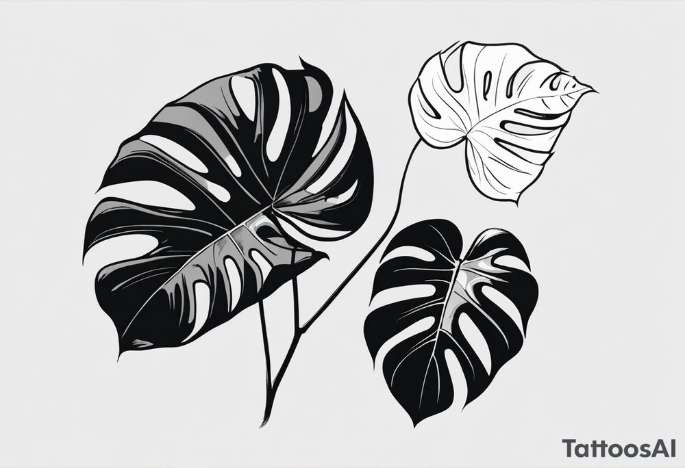 Monstera with the coordinates of my proposal to my wife at (-31.6337829, 152.8332886) tattoo idea