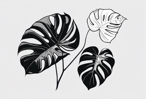 Monstera with the coordinates of my proposal to my wife at (-31.6337829, 152.8332886) tattoo idea