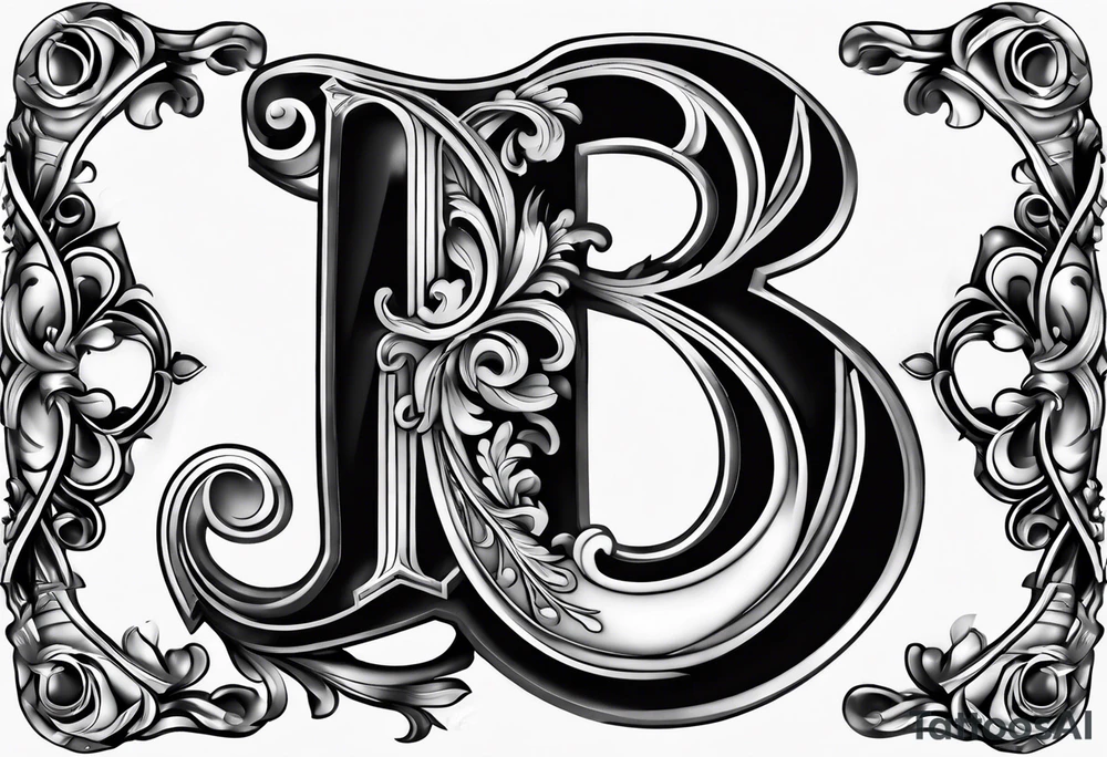 Letter "B" looking like it's craved in my skin tattoo idea