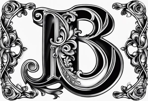 Letter "B" looking like it's craved in my skin tattoo idea