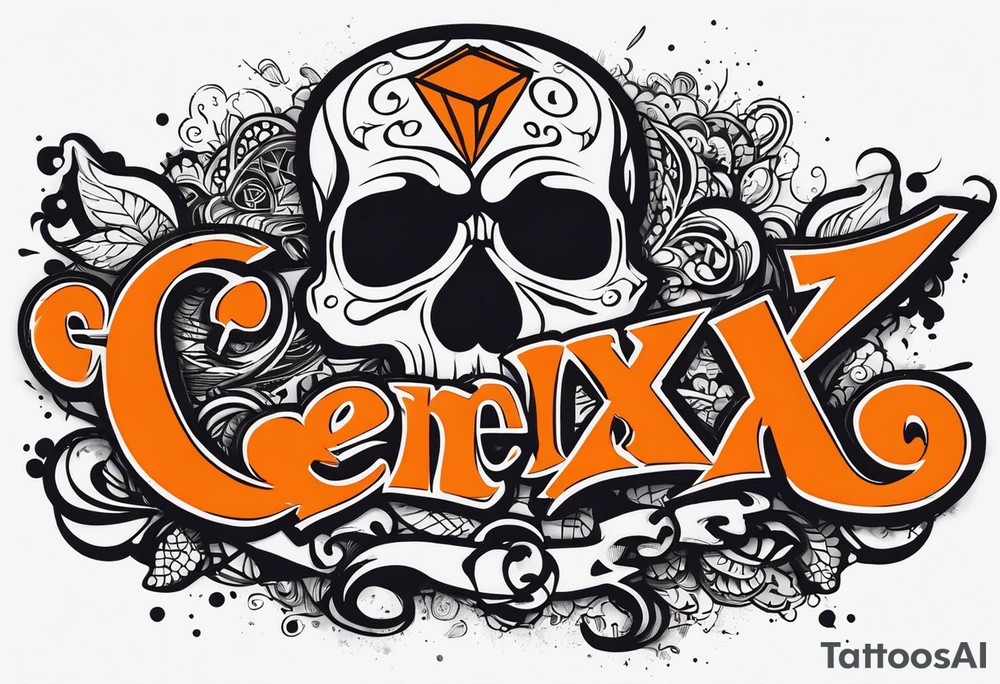street art graffiti skull with the words "GenX OG" tattoo idea
