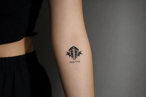 Koenigsegg ghost logo that they use as  TRIBUTE TO flying squadren and below written "simply lovely" tattoo idea