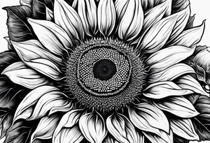 A Sunflower with the letters KJMG on the stern tattoo idea