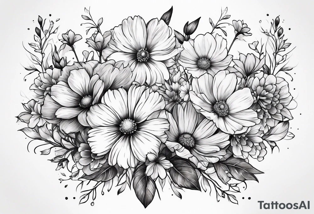 Cosmos's Bouquet tattoo idea