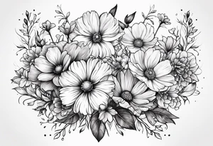 Cosmos's Bouquet tattoo idea