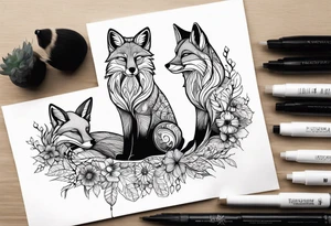 fox family tattoo idea