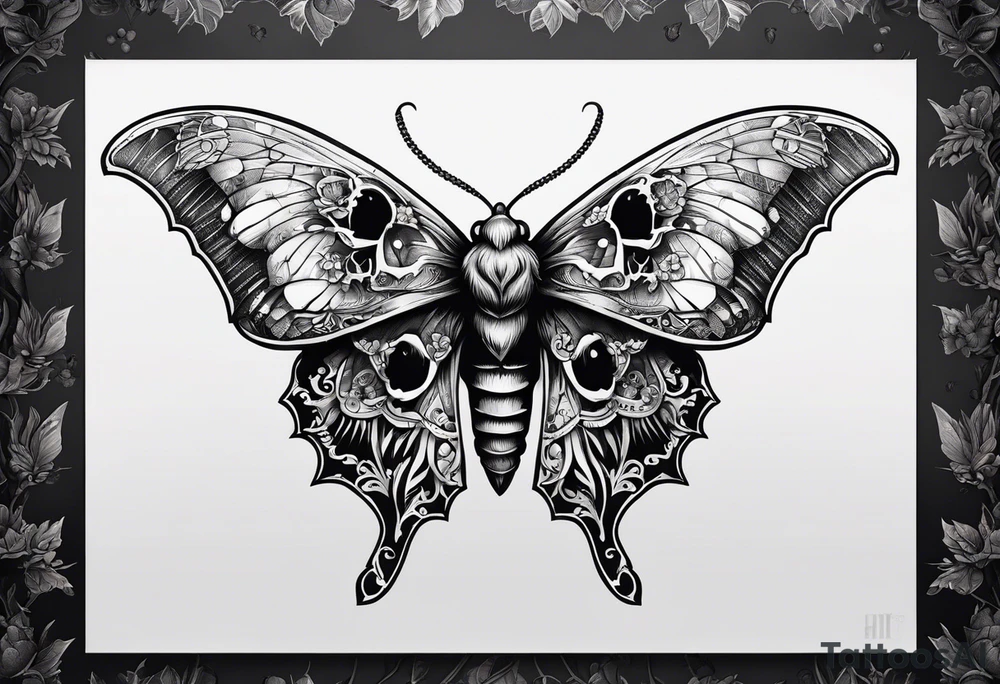 Death moth and gothic tattoo idea