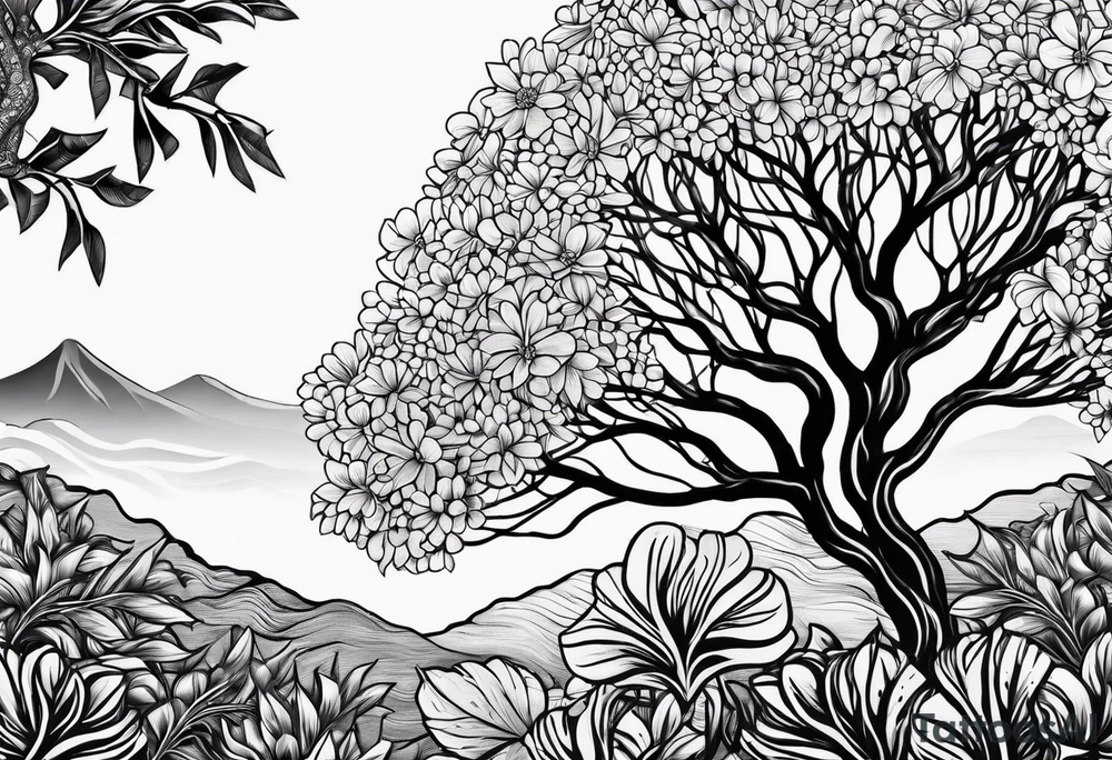 african flame tree flower tattoo idea