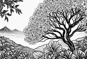 african flame tree flower tattoo idea