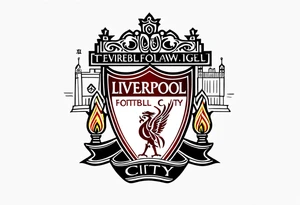 Small tattoo for a woman who love the Liverpool city, I would like to write the name of the city creating a heart shape, just text no places and no football tattoo idea