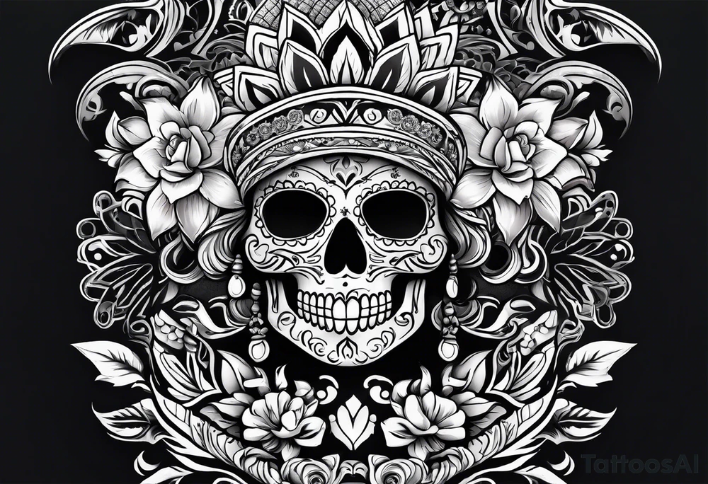 Mexico day of dead tattoo idea