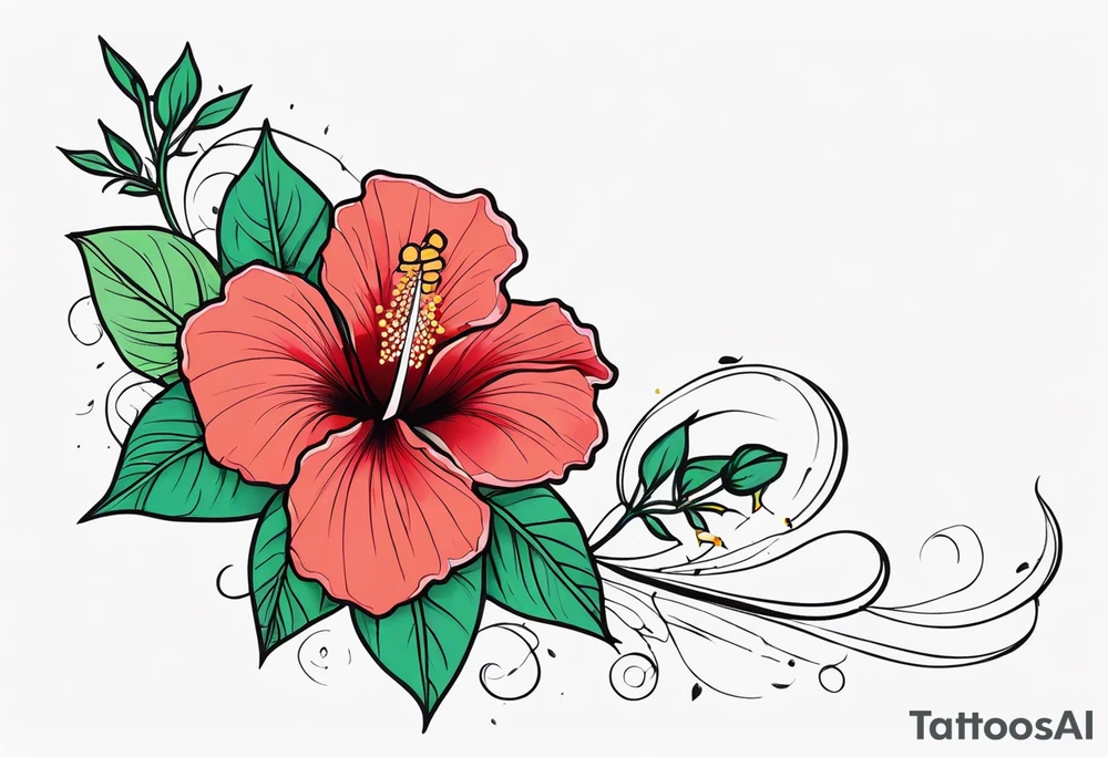 Vines With Hibiscus Flower tattoo idea