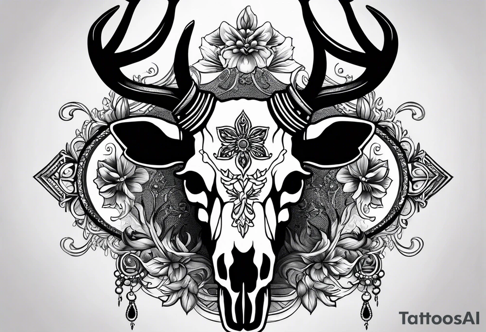 Stag skull tattoo idea
