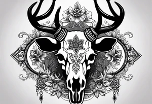 Stag skull tattoo idea