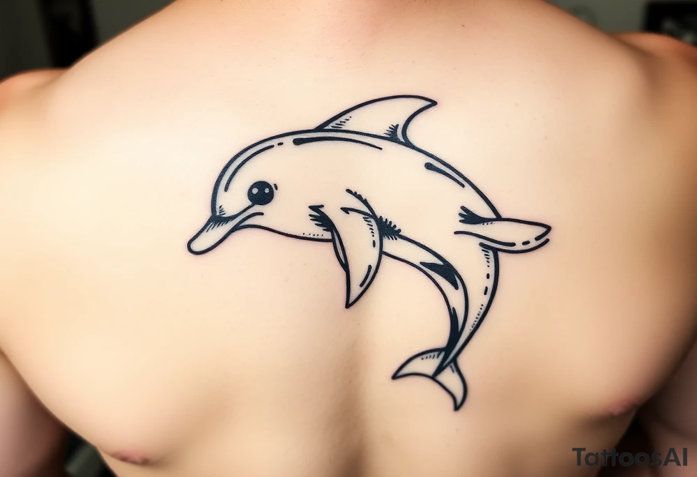 Cartoon dolphin tattoo idea