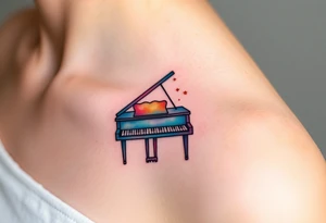 grand piano under the stars tattoo idea