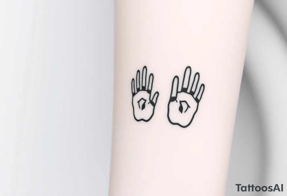 A set of black and white fingerprints tattoo idea