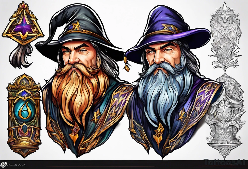 wizard with magic tattoo idea