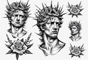 Bust of David with thorns tattoo idea