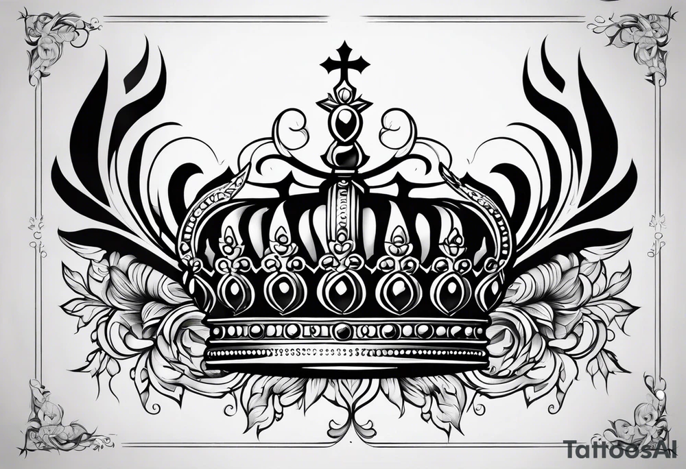 Crown design of the numbers 23, 21, and 27. The crown should be made up of the numbers. Simple line work tattoo tattoo idea