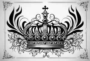 Crown design of the numbers 23, 21, and 27.  The crown should be made up of the numbers. Simple line work tattoo tattoo idea