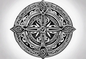 Celtic Viking sleeve tattoo with Viking compass tattoo idea