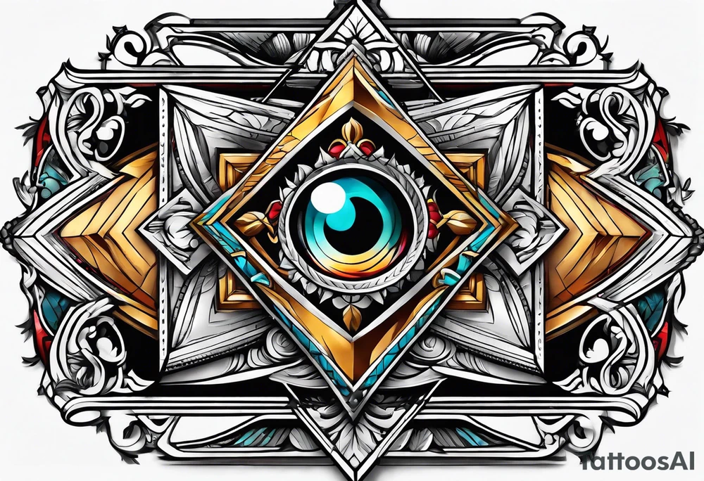 free masonry symbol , rectangle tattoo idea