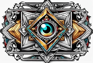 free masonry symbol , rectangle tattoo idea