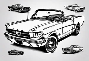 1960 ford mustang front view tattoo idea