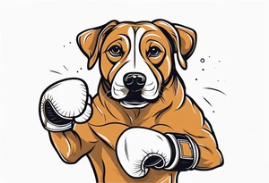 Dog with boxing gloves, boxing coach tattoo idea