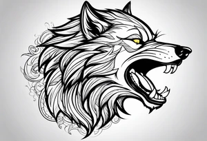 wolf growling tattoo idea