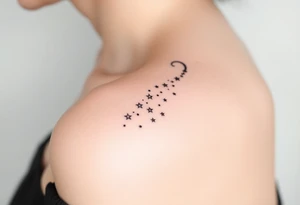 Cascade of stars curved tattoo idea