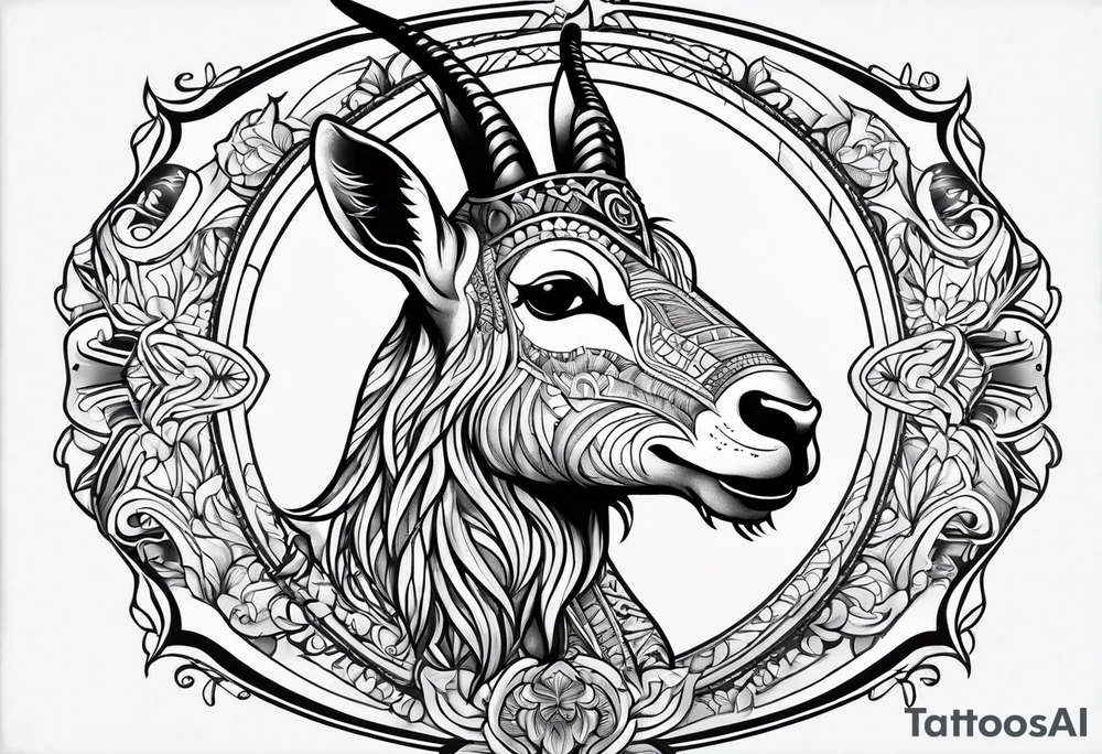 Half Goat half kangroo tattoo idea