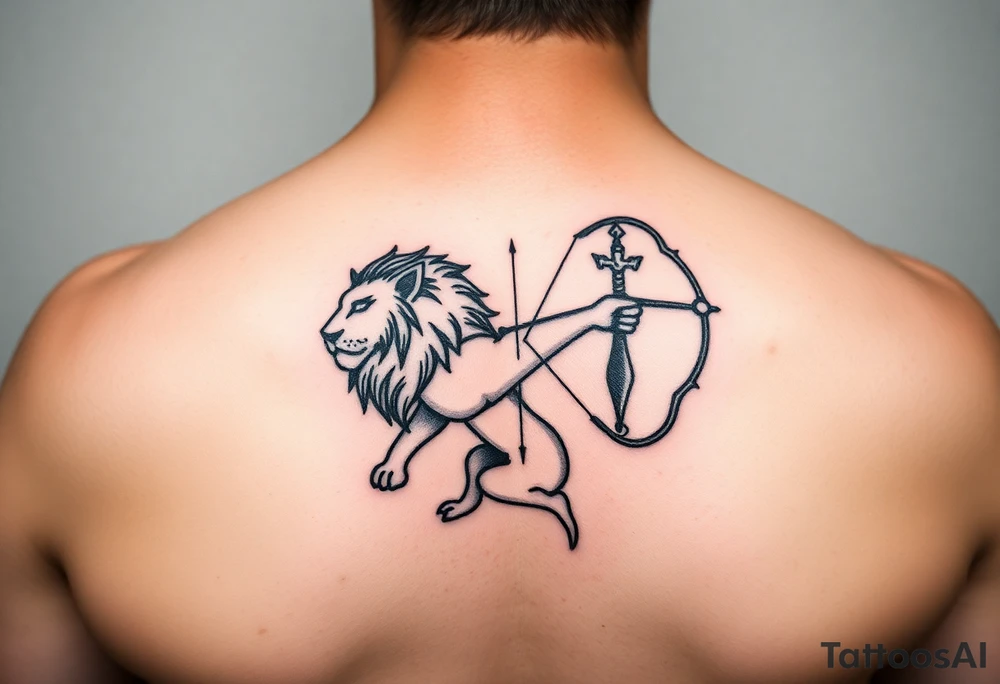 Leo zodiac sign and Sagittarius together tattoo idea