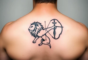 Leo zodiac sign and Sagittarius together tattoo idea