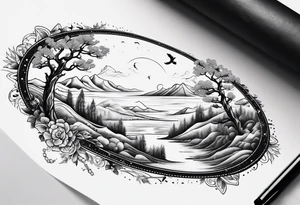 Treasure map dotted line windy trail with an X at the end tattoo idea