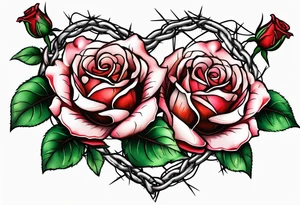 Three roses with barbed wire wrapped around them. Broken heart tattoo idea