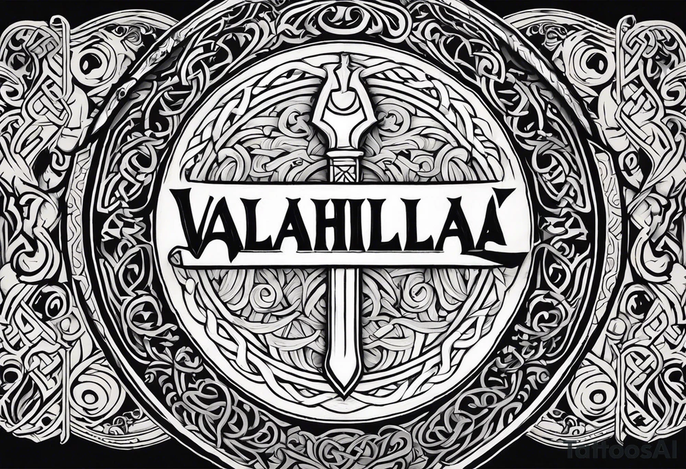 Valhalla viking 
Sword shield gods tattoo idea