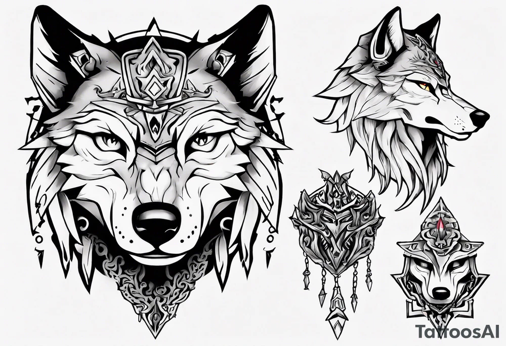 wolf head from zelda twighlight princess tattoo idea
