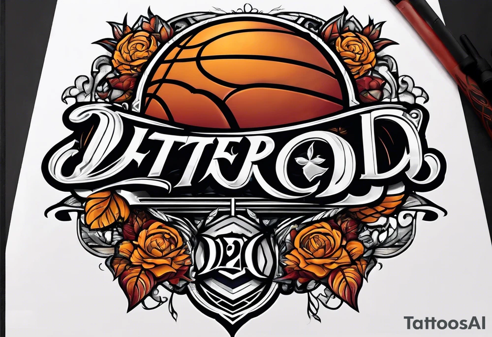 detroit city , basketball with 23 and virgo symbol tattoo idea